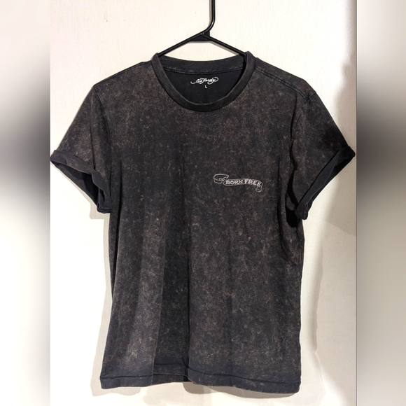 Ed Hardy Born Free Floral Skull Knot Side Tie Shirt L - Picture 2 of 4